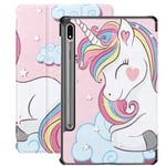 Beautiful Unicorn On Clouds Stars Samsung Tablets Case For Samsung Galaxy Tab S7/s7 Plus Samsung Galaxy Tab S7 Plus Case Stand Back Cover Samsung Galaxy S7 For Galaxy Tab S7 11 Inch S7