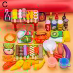 Barn leker Hus Bbq Leksak Simulering Kök Matlagning Leksak Barbe 58pcs+grill one-size