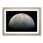 Big Box Art Planet Jupiter Moon Space Framed Wall Art Picture Print Ready to Hang, Oak A2 (62 x 45 cm)