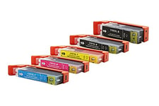 Compatible with Canon Pixma MG 6600 Series Ink Cartridges Set Black, Cyan, Magenta, Yellow, Photo Black - PGI-550 XL & CLI-551 XL / 6443B001-646B001 - Inhalt: 1 x 24 ml & 4 x 12 ml