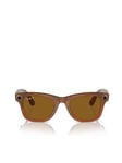 Ray-Ban Meta Wayfarer (Standard) Smart Glasses - Shiny Caramel Transparent, Polarised Brown, One Colour, Women