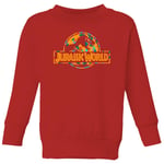Jurassic Park Logo Tropical Kids' Sweatshirt - Red - 3-4 Years - Red