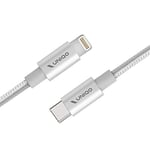 UNIQO Câble Type-C - Lightning sans enchevêtrement en nylon pour chargement et transfert de données, longueur 1 mètre, certifié Made for Apple pour iPhone et iPad