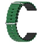 Garmin VivoActive 4/Venu 2 Tvåfärgat klockarmband i silikon - Grön/Svart
