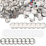 600 st tomma knapptillbehör 25 mm/1 tum kit knappnål bakknapp delar metallmärke för knappmaskin