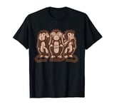 Three Wise Monkeys Speak Hear & See No Evil Gift T-Shirt