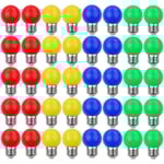Elegant Pack med 40 Färgade LED-lampor - 3W=30W, E27-sockel, 240 Lumen, AC220V-240V