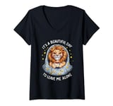Womens It's A Beautiful Day To Leave Me Alone Funny Introvert V-Neck T-Shirt