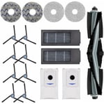 Tillbehör till Ecovacs Deebot X2, X2 Omni, X2 Pro, DEX86 dammsugare reservdelar, 1 huvudborste, 8 sidoborstar, 4 rengöringsdukar, 2 filter, 2 d