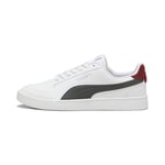 Puma Unisex Shuffle Sneaker, White-Shadow Gray-Intense RED, 10 UK