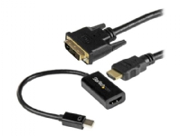 StarTech.com 2-Piece Kit - Active mDP to HDMI Adapter and HDMI to DVI Cable - Videokonverterare - DisplayPort - DVI, HDMI