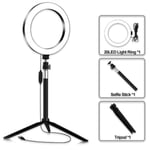 AJH 10" LED Ring Light with Tripod Stand Phone Holder Dimmable Desk Makeup Ring Light for Live Streaming YouTube Instagram Video Photography (Color : 3 IN 1)