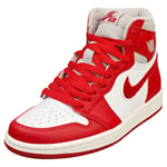 Nike Air Jordan 1 Retro Hi Womens White Red Fashion Trainers - 4 UK
