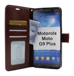 Crazy Horse Wallet Motorola Moto G9 Plus (Brun)