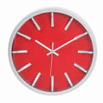 Kiera Grace Watch Wall Clock, 30cm, 5.1cm Deep, Silver with Red Dial