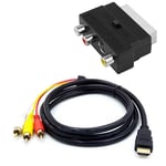 1080P -Compatible Male S-Video To 3  AV Audio Cable W/SCART To 3 RCA7629