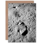 NASA Apollo 11 Boot Astronaut Aldrin Moon Landing Greetings Card Plus Envelope Blank inside