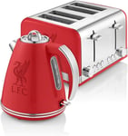 Swan Official Liverpool FC Red 1.5L Jug Kettle & 4 Slice Toaster Matching Set