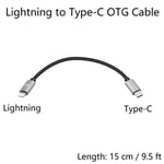 Couleur L à type-C otg 15cm Câble Lightning-to-Micousb USB DAC OTG, pour iPhone / iPad / iPod, Accord Mojo Hugo PHA3 FIIO HIIO OPPO HA2 K5
