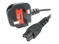 StarTech.com Cordon d'alimentation en trèfle BS1363 vers IEC 320 C5 2m pour PC portable - Câble secteur tripolaire GB vers C5 - M/F Noir - Câble d'alimentation - IEC 60320 C5 pour BS 1363 (M) -...