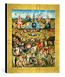 Kunst für Alle 'Image encadrée de Hieronymus Bosch Impression d'art Le Jardin de la lüste, dans Main Haute qualité Cadre de Photos, 30 x 30 cm, Doré Raya