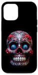 Coque pour iPhone 14 Crâne en sucre Jour des morts Crâne Rouge et Noir Art