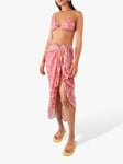 Accessorize Shell Print Triangle Bikini Top, Light Pink
