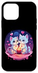 Coque pour iPhone 12 mini Couple de chats romantique bougie idée créative inspiration graphique