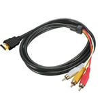 Cable HDMI vers 3RCA Cable HDMI vers composante 1.5m HDTV PC Adapter Cable AV