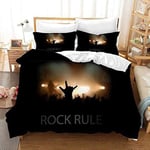 ZZX Rock Music Bed Linen 3D Set Duvet Cover Pillow Cases Rock Band Rock Rule Comforter Bedding Sets Bed Linen Bed Set,C- US 229x229cm