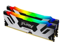 Kingston FURY Renegade RGB - DDR5 - sats - 32 GB: 2 x 16 GB - DIMM 288-pin - 7600 MHz / PC5-60800 - CL38 - 1.45 V - ej buffrad - on-die ECC - svart & silver
