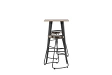 Venture Design Tempe & Ozark bargrupp Svart/valnöt 2 stolar & bord 60 x 60 cm