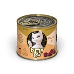 Kitty Cat Paté Wild, 6 x 200 g, nourriture humide pour chat, sans céréales, avec taurine, huile de saumon et moule aux orles verts, nourriture complète à haute teneur en viande, fabriquée en Allemagne