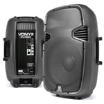 Pair Active Powered 15" Inch DJ Disco PA Speaker System Vonyx SPJ1500A 1600W Max