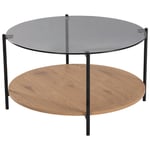 SOFFBORD i metall, glas, trämaterial 80/80/45 cm 