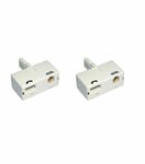 2x ADSL Broadband Micro Filter - BT Phone Plug to BT Socket / RJ11 Socket