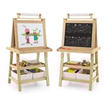 3 i 1 barnstafli dubbelsidig whiteboard & svarta tavla & ritpapper Naturligt