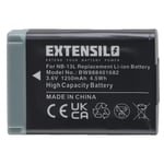 EXTENSILO Batterie compatible avec Canon PowerShot SX620HS, G9 X Mark II, G9 X, SX720HS appareil photo, reflex numérique (1250mAh, 3,6V, Li-ion)