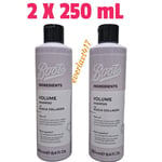 Boots Ingredients Volume Shampoo with Acacia Collagen 250ml, 2 PACK