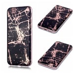 iPhone SE 3 5G (2022) / SE 2020 / iPhone 8/7 - Gummi cover - Selvlysende effekt - Marmor Design - Sort