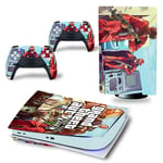Kit De Autocollants Skin Decal Pour Console De Jeu Ps5 Full Body Gta5 Grand Theft Auto, Version Cd-Rom T1474
