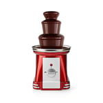 Ex-Pro Chocolate Fountain, Retro 3 Tier Table Top Machine with 500ml Capacity, Heat & Motor Settings, 90W - Red/White