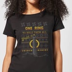 The Lord Of The Rings One Ring Women's Christmas T-Shirt in Black - M