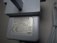 FOSCAM White UK Plug Power Supply Adapter 12V AC 100-240V To DC 12V 2A 2000mA