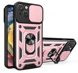 iPhone 15 Skal Rosa Med kameraskydd och ställfunktion