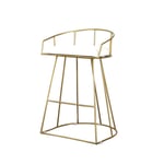 Bar Chair Cafe Golden Wrought Iron Bar Table Chair Kitchen Counter Stool Dining Chair Bar Chairs Kitchen (Color : Gold, Size : Sitting height 65cm)