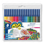 Staedtler Noris Club Fibre Tip Pens - Wallet 20 - Colouring Felt Tip Pens WP20AC