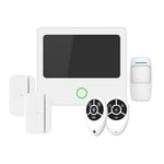 Daewoo Pack Alarme AM301, Centrale à écran Tactile, détecteur de Mouvement adapté aux Animaux, contacteurs de Porte et télécommandes, contrôle à Distance en Toute sécurité