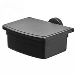 AMARE Feuchttücherbox Boîte de Rangement en Acier Inoxydable avec Couvercle Humide Noir Mat pour Coller ou percer du Papier Toilette Humide dans Une boîte à lingettes pour bébé 15,5 x 17,5 x 6,5 cm