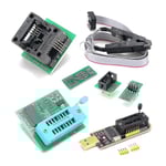 Ch341a Usb Programmer Kit Med Sop8 Clip Eeprom Brännare Bios Flasher Spi Flash Programmer Kit Med 1.8v Adapter Och 150mil Sop8 Sockel För 24/25 Serie